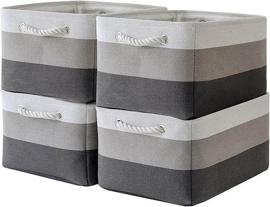 TcaFmac Storage Basket for Organizing - Large 4 Pack 16x12x8 inch Fabric Storage Bins for Shelves, Collapsible Storage Cubes for Closet Cloth Toy Gift Kids (Gradient Gray) by TcaFmac