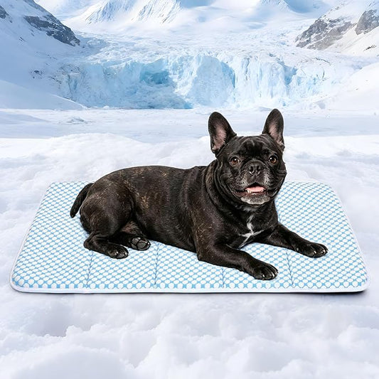 Dog Cooling Mat for Large Dogs – 30"x20" Orthopedic Memory Foam Pad for Summer, Hot Weather & Joint Relief | Washable, Non-Slip Crate Mat for Senior Dogs, Travel & Home (Blue) by ZAKAPAWS