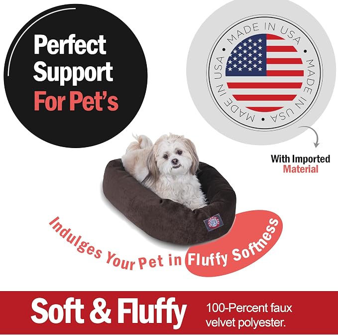 Majestic Pet Villa 24 Inch Shredded Memory Foam Dog Bed for Small Sized Dog 24x19x7 Inch–Orthopedic Pet Bed - Washable Small Puppy Mat with Head Support-Storm - Image 2
