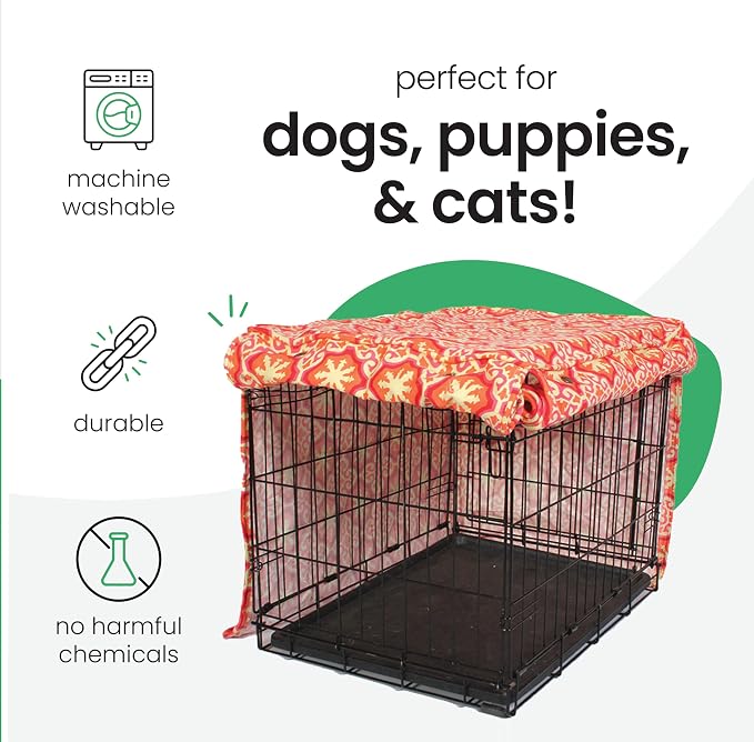 Molly Mutt Papillon Dog Crate Cover, 100% Cotton Canvas Cover with 2 Roll-Up Panels, Ideal for Dog or Cat Crate, Durable, Washable, and Free of Harmful Chemicals, 30" x 21" x 24" - Image 3