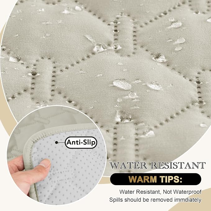 PrinceDeco Sofa Cover Couch Cover for Dogs Water Repellent Furniture Protector for Pets Couch Cover for 3 Cushion Couch Non-Slip Rubber Backing Cover Seat Width to 68"(Sofa, Pale Oak) - Image 7