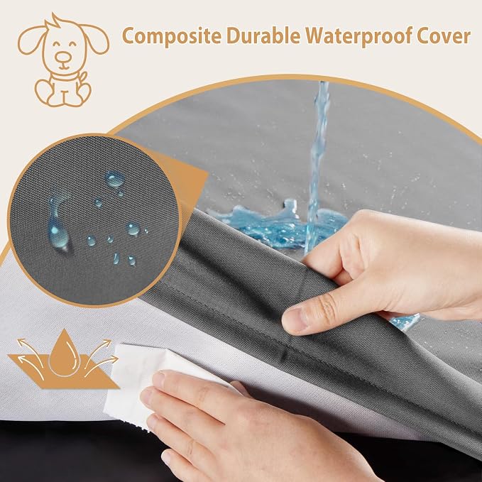 BFPETHOME Outdoor Waterproof Dog Bed for Large Dogs, Washable Cover, 54" | Outdoor & Indoor Use, Waterproof, For Medium, Large, Extra Large Dogs, Orthopedic, Egg Crate Foam, Up to 130 lbs - Image 3
