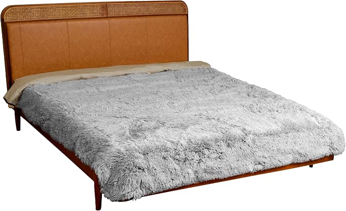 Waterproof Dog Bed Cover, Dog Pad Soft Plush Pet Blanket with Anti-Slip Back for Bed Couch Sofa, Furniture Protector for Small, Medium and Large Dogs and Cats (Light Gray, 68"x82") by SNUGGLESINTO