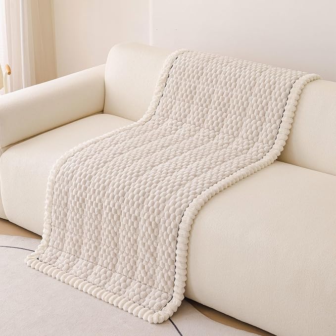 STACYPIK Waterproof Cream White Couch Covers for Dogs, Non Slip Pets-Scratch Resistant Sofa Covers, Fluffy Coral Soft Cushion Protector for 3 Cushion Couch, Washable Pet Friendly Bed Mats-27.6x82.7IN - Image 8