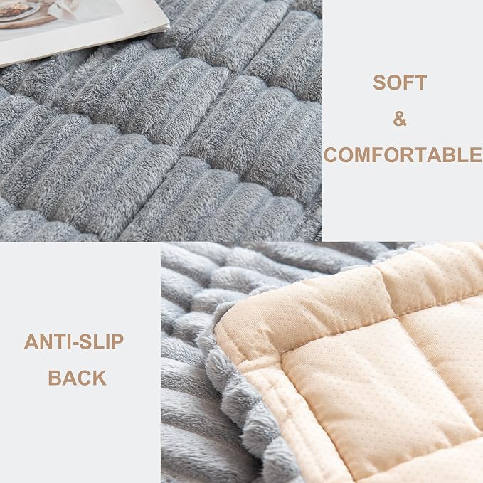 Mivnue Pet Couch Cover, Couch Covers for Dogs, Washable Dog Sofa Covers Couch Protector, Fuzzy Non Slip Couch Slipcover Pet Friendly (Light Grey, 27.6" x 82.7") - Image 3