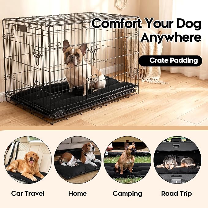 MABOZOO Chew-Proof Dog Bed with Metal Rivets, Durable Kennel Mat for Aggressive Chewers, Waterproof Crate Pad with Shredded Foam Fill for Medium Dogs (Indoor/Outdoor Use) - Image 6