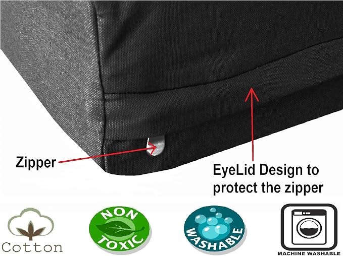 Dogbed4less Memory Foam Dog Bed for Medium to Large Dogs with Orthopedic Comfort, Waterproof Liner and Durable Canvas Cover 47X29 Pillow, Black - Image 5
