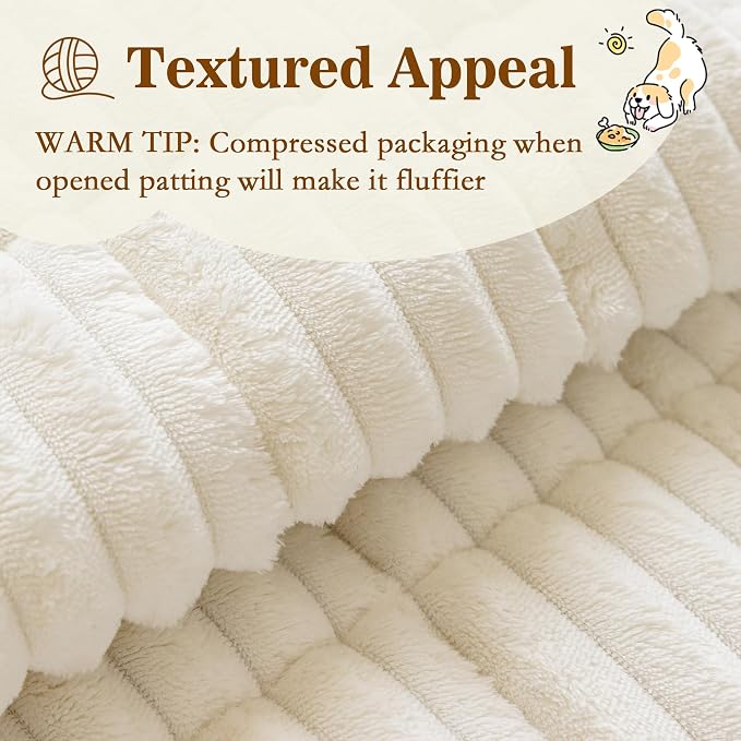 MYSKY HOME Couch Covers for Sofa, L Shaped Couch Cover, Couch Cover for Dogs, Sofa Covers for Pets Washable, Non Slip Sofa Slipcovers, Leather Sofa Cover Loveseat Couch Covers, Cream, 27.6" x 59" - Image 2