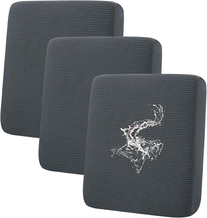 hyha Waterproof Couch Cushion Covers for Pets, Non Slip Sofa Seat Cover | Stretch Jacquard Fabric, Elastic Bottom, Non Slip Fit, Waterproof Protection, Pet Hair Protection (3 Pieces) by hyha