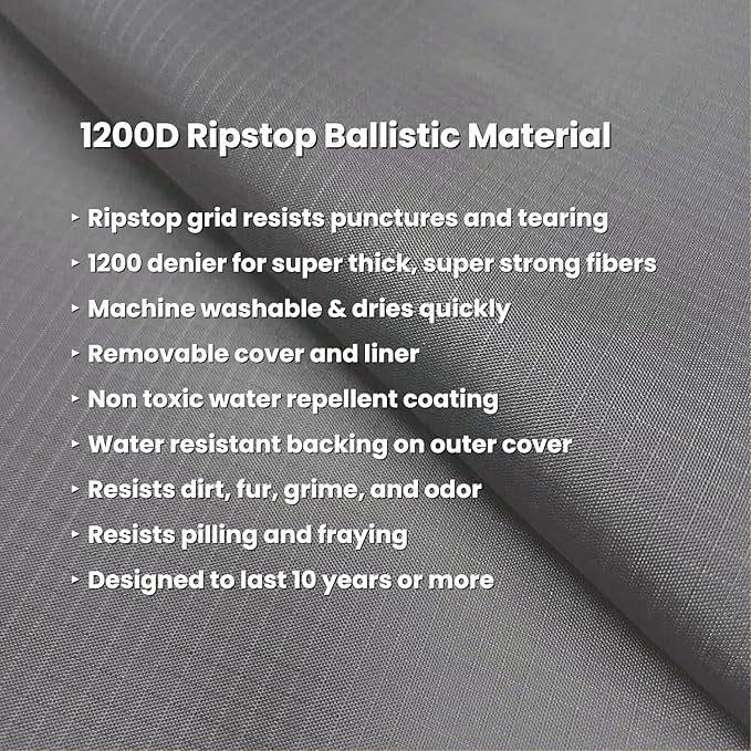 K9 Ballistics Tough Ripstop Orthopedic Crate Bed, 53 x 36, Sage Green | Thick, Durable XXL Kennel Pad with Washable Cover for XX Large Dogs, Fits 54” Wire Crate - Image 5