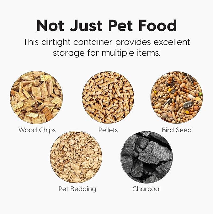 IRIS USA Airtight Dog Food Storage Container, WeatherPro, Up to 40 lbs, Removable Wheels, for Dog Cat Bird and Other Pet Food Storage Bin, Keep Fresh, Translucent Body, Made in USA, Clear/Almond - Image 6