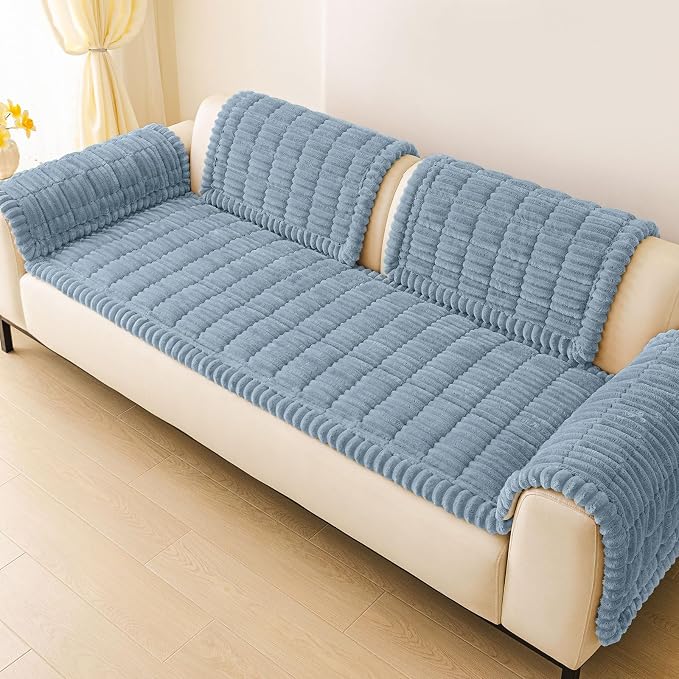 hyha Couch Cover for Dogs, Washable Non Slip Plush Flannel Sofa Protector | Thick Flannel, Silicone Anti-Slip Backing, Pet Hair & Scratch Protection, Fits Sofa & Loveseat (43" x 63") - Image 9