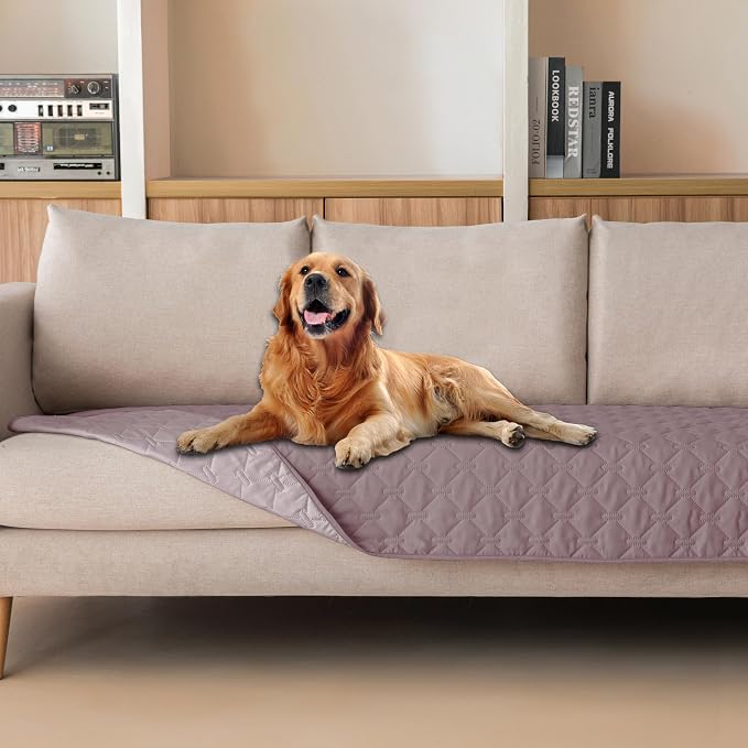 gogobunny 100% Double Sided Waterproof Dog Blanket Soft Pet Bed Cover Reversible Protect Furniture Couch Sofa Car for Puppy Cat Kids (Dark Sea Fog/Light Sea Fog, 30x80 Inch (Pack of 1)) by gogobunny