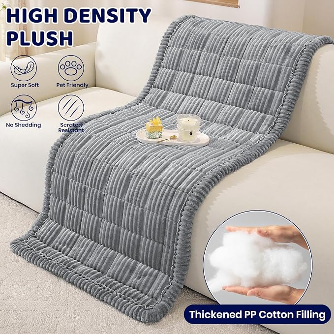 Royhom Couch Cover for Dogs Washable，Non Slip Sofa Protector for Pets | Durable & Easy Care, Soft Furniture Cover for Leather & Fabric Couches Against Claws, Spills & Fur, 35.4x47.2 Inch, Blue-grey - Image 6