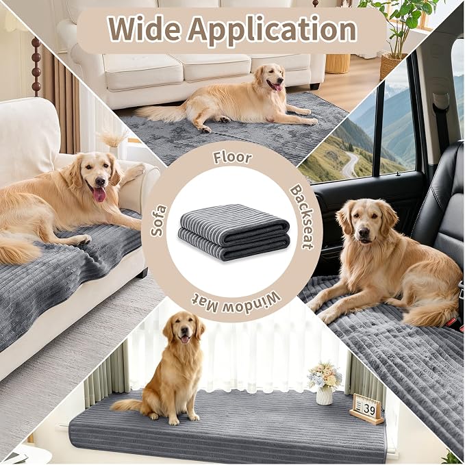100% Waterproof Couch Covers for Dogs, 35"×63" Washable Couch Cover, Non Slip Sectional Couch Covers for 3 Cushion Sofa Cover Pet Friendly, Cat and Dog Couch Bed Cover-Dark Gray - Image 6