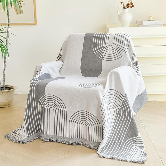 VANJOROY Boho Couch Chair Cover, Armchair for 1 Cushion Couch, Washable Chenille Sofa Cover Protector Soft Sofa Slipcovers for Pets Dog with Tassel,71"x 91" by CHOOSEVANJOROYENJOYAMORECOMFORTABLEFEELING