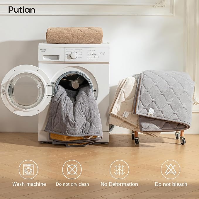 PuTian Waterproof Couch Cover for Dogs, Slip Straps, 36"X75", Khaki | Washable Sofa Cover，Pet Friendly Couch Protector & Dog Mat, Waterproof Furniture Guard for Sofas, Loveseats & Sectionals - Image 7