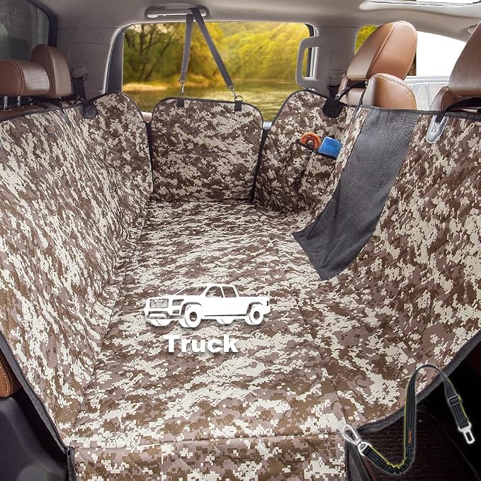 Truck Seat Cover for Dogs Waterproof 900D Soft Back Seat Cover for Crew Cab Protects Vehicle from Dog Hair, Scratches, Dirt Durable Rear Seat Cover for Pickup Truck F150 F250 Ram GMC 1500 2500 by iBuddy
