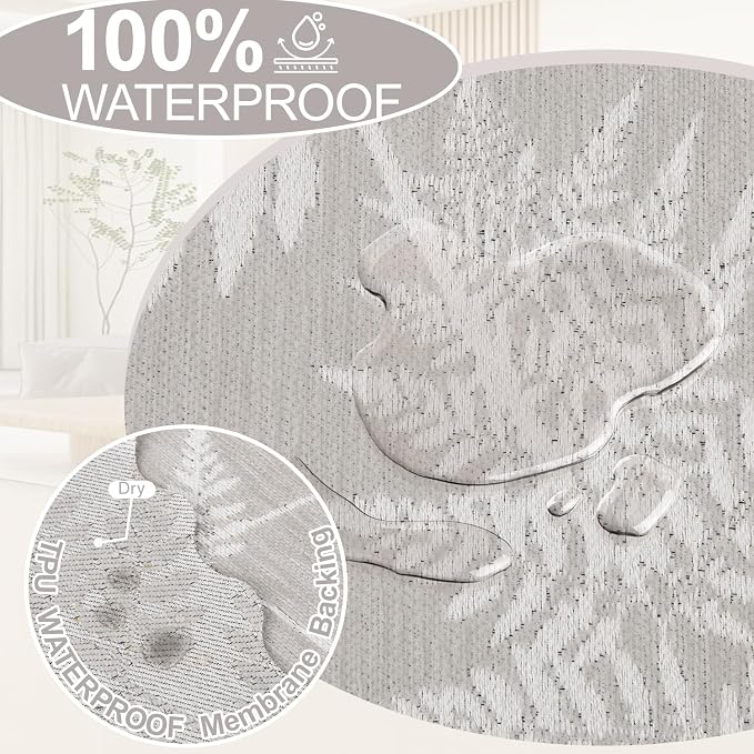 1OO% Waterproof Sectional Couch Covers for Dogs L Shaped Corner Sofa Cover Washable Chenille Sofa Slipcovers Blanket Modern Jacquard Pet Furniture Protector (91"x252", Light Gray Leaf) - Image 4