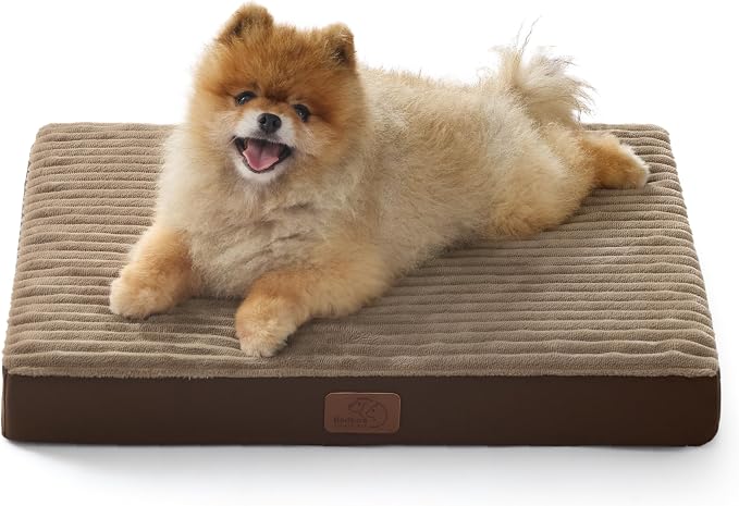 Bedsure ComfyFleece Small Dog Bed with Washable Cover, 23x17 Cat Puppy Bed | Orthopedic Egg Crate Foam Pet Mat,Removable Cover, Nonslip Bottom,Not Waterproof,Not Chewproof,For Small Breeds up to 15lbs by Unknown