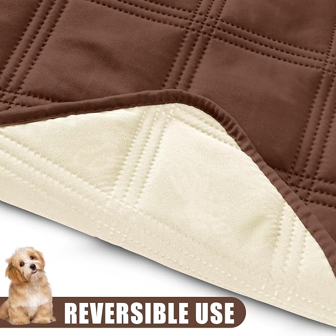 Smiry Waterproof Dog Bed Cover, Reversible Pet Blanket for Sofa Couch | Soft Washable Dog Blanket, Leakproof Couch Cover for Dogs Cats & Furniture Protection, 30x70, Brown/Beige - Image 3