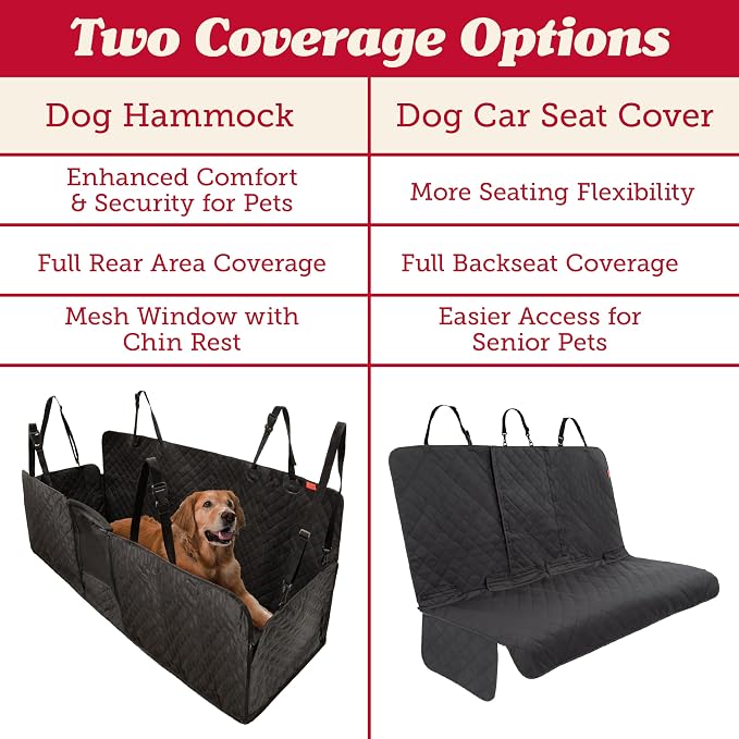 Lusso Gear Dog Car Seat Cover for Back Seat - 100% Waterproof Dog Hammock - Padded Headrest and Mesh Window - Passenger Compatible Rear Car Seat Cover - Fits Trucks, SUVs, Cars - Image 4