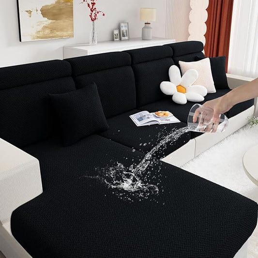 hyha Waterproof Sectional Cushion Covers, Anti Slip L Shape Sofa Cover | L Shape Sectional Fit, Wear Resistant Fabric, Anti Slip, Waterproof Protection, Pet Protector (1 Piece for Chaise) by hyha