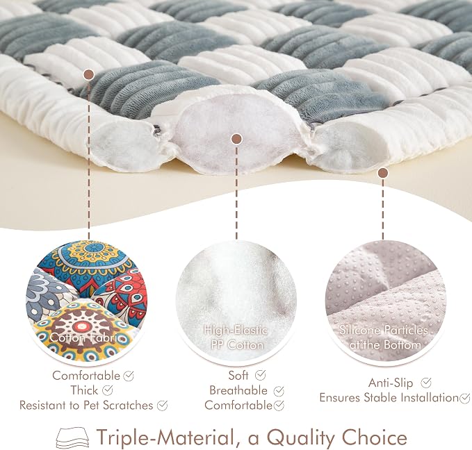 Couch Cover for Sofa, Sectional Couch Cover for Dogs, Sofa Cover Washable, Cushion Cover Blanket Pad Bed Mat for Pets, Boho Furniture Protector, Blue, 27.6x82.7in - Image 4