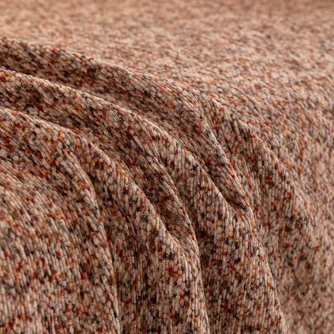 ROOMLIFE Pink Couch Cover for 3 Cushion Sofa, Chenille Sofa Couches Slipcover Sectional Sofas Covers with Tassel, Washable Soft Breathable Furniture Protector Cover for Living Room, 71 '' X 118'' - Image 2