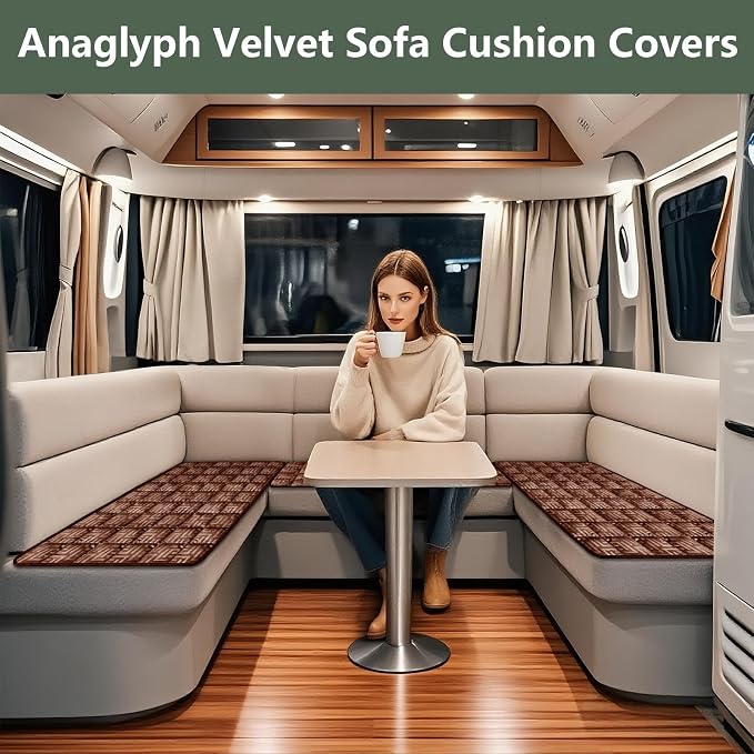 Paw Cart Couch Cover Caravan Quilted Sofa Topper Greek Key Pattern Washable Non Slip Soft Pet Protector for Any Type of Couch (XiuHong,W 94“ x D 28” 1 Piece) - Image 2