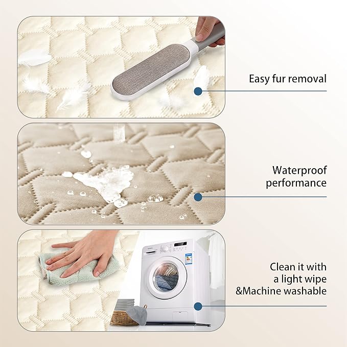 gogobunny 100% Double Sided Waterproof Dog Blanket Soft Pet Bed Cover Reversible Protect Furniture Couch Sofa Car for Puppy Cat Kids (Dark Beige/Light Beige, 30x80 Inch (Pack of 1)) - Image 5