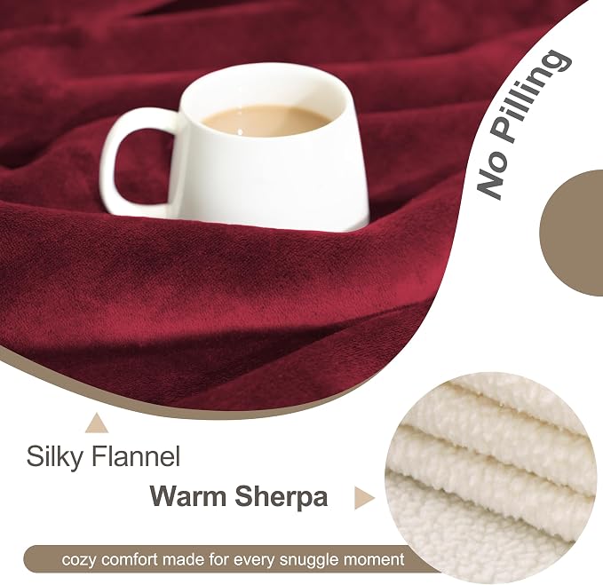 gogobunny Waterproof Bed Blanket, Reversible Sherpa Fleece Throw Blanket for Dog Puppy Cat, Furniture Cover Protects Bed Couch Sofa from Liquid Pee and Pet Fur (Romantic Red, 25x35 inches) - Image 3