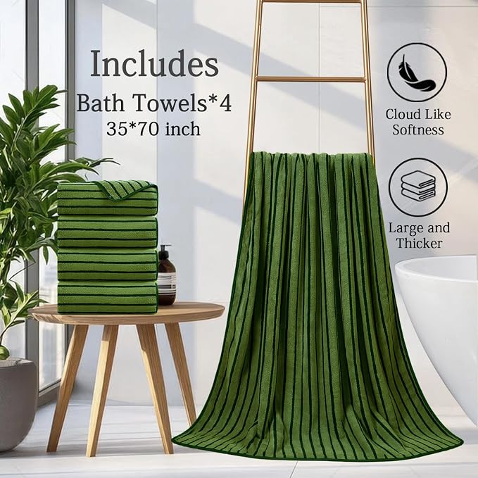 Mistyrose Bath Towels,4 Pack 35"x70" Large Bath Towels Microfiber Absorbent XL Bath Sheets Super Soft Towels for Bathroom Quick Dry Oversized Shower Towels for Family Hotel Spa Gym(Camouflage Color) - Image 5