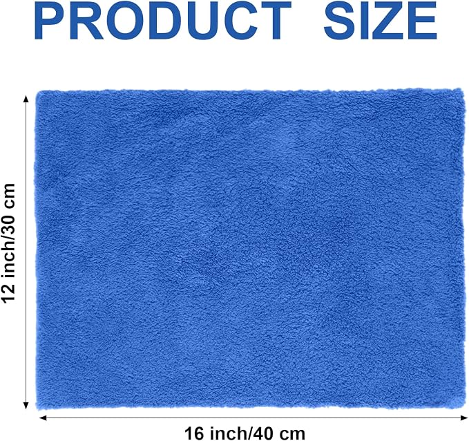 Shimeyao 30 Pcs 12 x 16 Inch Edgeless Microfiber Plush Towels for Cars Detailing Drying Wash Polishing Absorbent Cleaning Cloths, 500 GSM (Dark Blue) - Image 2