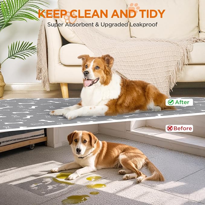 Washable Pee Pads for Dogs,2 Pack 48"x60" Reusable Puppy Training Pads, Ultra-Absorbent and Leak-Proof Whelping Pads , Extra Large Potty Playpen Mat for Incontinence, Housebreak, Crate - Image 6