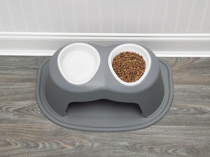 WeatherTech Double High Pet Feeding System w/Plastic Dog/Cat Bowls - 4" High Stand Dark Grey (PDHC1604DGDG) - Image 5
