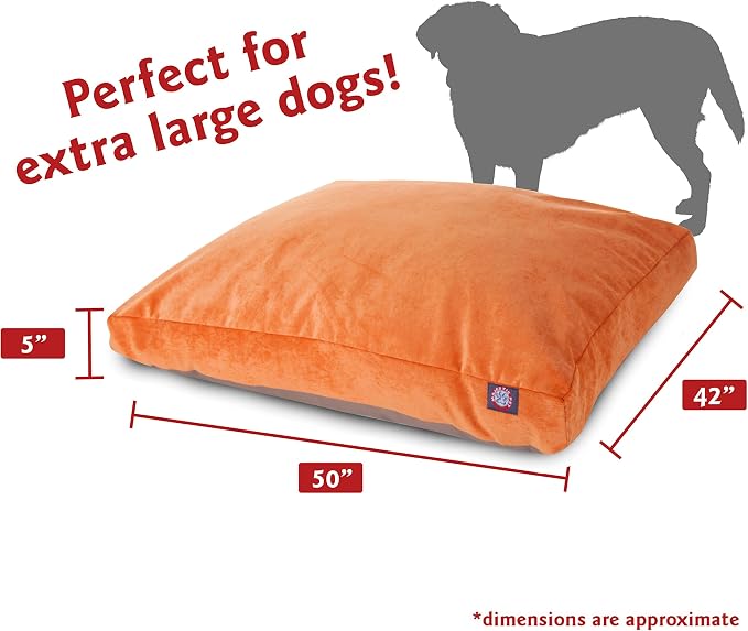 Majestic Pet Villa Rectangle Dog Bed Washable – Non Slip Comfy Pet Bed – Crate Bed with Removable Washable Cover – Kennel Bed for Sleeping, Polyester Fiber, X-Large, Orange - Image 3