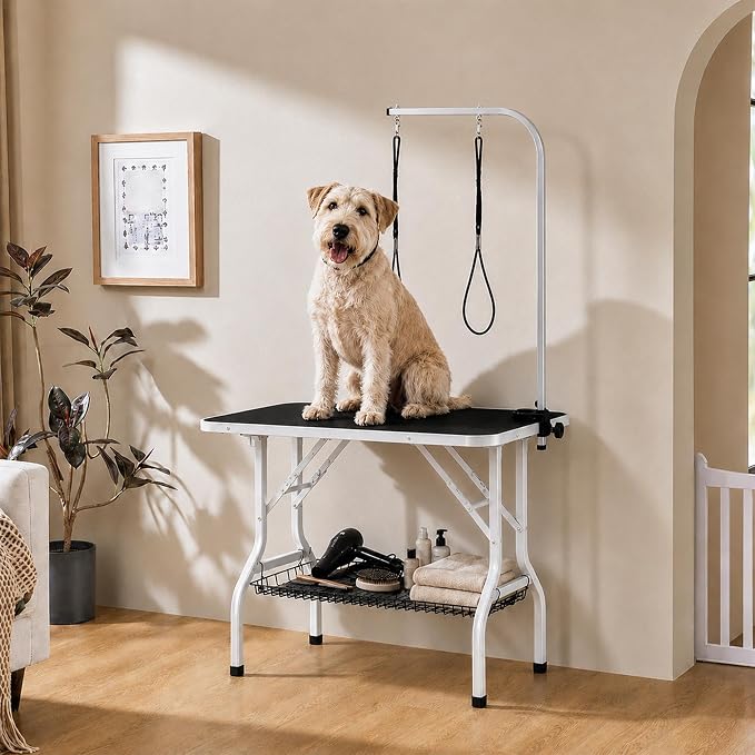 Yaheetech Professional 36-inch Foldable Pet Grooming Table with Arm & Noose & Mesh Tray, Maximum Capacity Up to 220lbs - Image 2