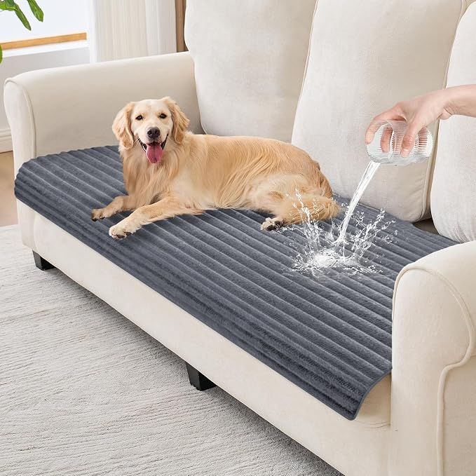 100% Waterproof Couch Covers for Dogs, 35"×82" Washable Couch Cover, Non Slip Sectional Couch Covers for 3 Cushion Sofa Cover Pet Friendly, Cat and Dog Couch Bed Cover- Dark Gray by Unknown