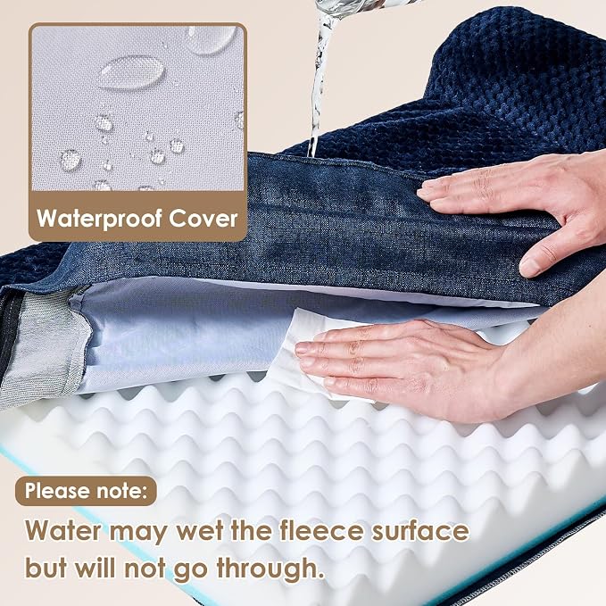 EHEYCIGA XL Dog Bed Memory Foam for Crate, Extra Large Dog Bed Orthopedic with Washable Removable Cover, Waterproof Pet Sofa Couch XLarge Size Dogs, 41x27x6.5, Navy Blue - Image 3