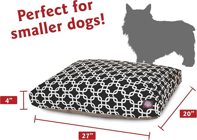 Black Links Small Rectangle Indoor Outdoor Pet Dog Bed With Removable Washable Cover By Majestic Pet Products - Image 3