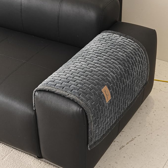 Couch Covers for Dogs Washable, Velvet Dog Couch Cover Protector, Fuzzy Plush Pet Sofa Cover for Backrest Armrest, Sofa Covers for Pets(1,Dark Grey,27.6"x27.6",Single Seater) - Image 2