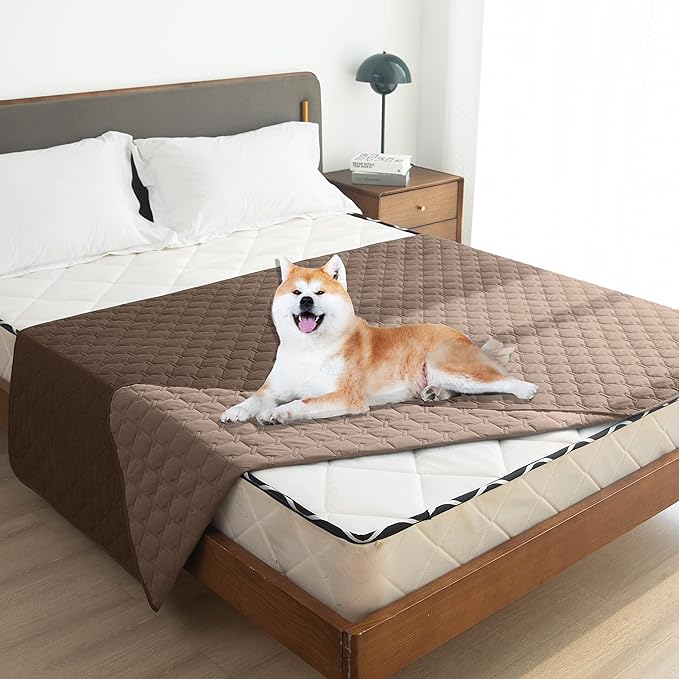 gogobunny 100% Double-Sided Waterproof Dog Bed Cover Pet Blanket Sofa Couch Furniture Protector for Puppy Large Dog Cat, Reversible (82x102 Inch (Pack of 1), Dark Chocolate/Light Chocolate) - Image 2