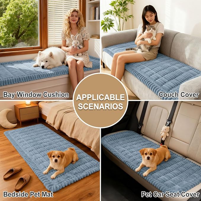hyha Couch Cover for Dogs, Washable Non Slip Plush Flannel Sofa Protector | Thick Flannel, Silicone Anti-Slip Backing, Pet Hair & Scratch Protection, Fits Sofa & Loveseat (35.4" x 88") - Image 4