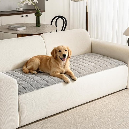 Couch Covers for Dogs Washable, 27.6"x59.1" Non Slip Couch Covers for Loveseat Sofa Pet Friendly, Soft Fuzzy Sofa Covers for Pet, Dog Couch Cover Furniture Protector(1PC,Light Grey) by PJLZJFBY