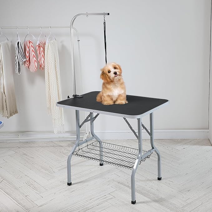 VEVOR Pet Grooming Table Arm with Clamp, 36''x24'' Dog Grooming Station, Foldable Pets Grooming Stand for Medium and Small Dogs, Free No Sit Haunch Holder with Grooming Loop, Bearing 330lbs - Image 8