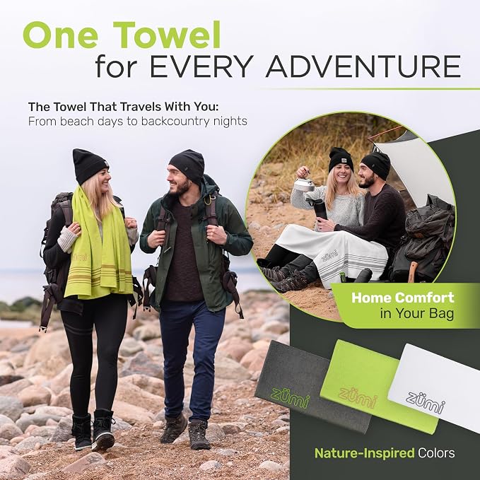 Zumi 100% Cotton Quick Dry Large Travel Towel - Soft, Thin, Compact, Highly Absorbent, Lightweight Camping Towel for Beach, Gym, Bath, Shower, Swimming, Dorm, RV - White - Image 7