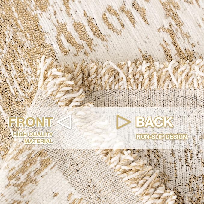 hyha Couch Cover for Dogs, Boho Chenille Sofa Cover for 3 Cushion Couch | Anti-Scratch Washable Sofa Slipcover, Loveseat Sectional Couch Throw Blankets with Tassels (Khaki/White, 88.5x118 Inch) - Image 7