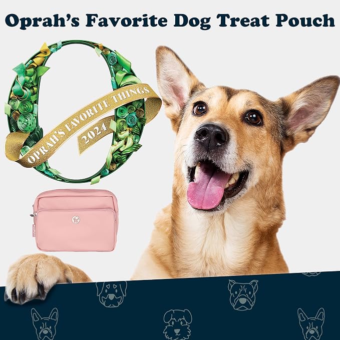 Puppington 3-in-1 Crossbody Dog Treat Pouch for Pet Training - Compostable Poop Bags, Built-In Poop Bag Dispenser, Slow-Feeding Travel Dog Bowl & Reflective Leash - Dog Walking Bag (Blush Pink) - Image 3