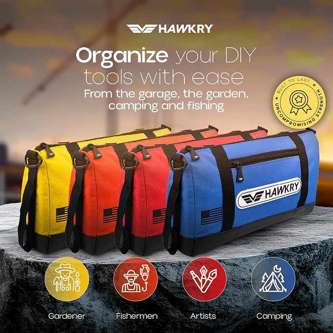 HAWKRY Oxford Tool Bag Set of 4 – Heavy Duty Waterproof Tool Pouches with Zipper, Small Tool Bags for Electricians, Mechanics, Construction, Gardening & Tool Organization - Image 8